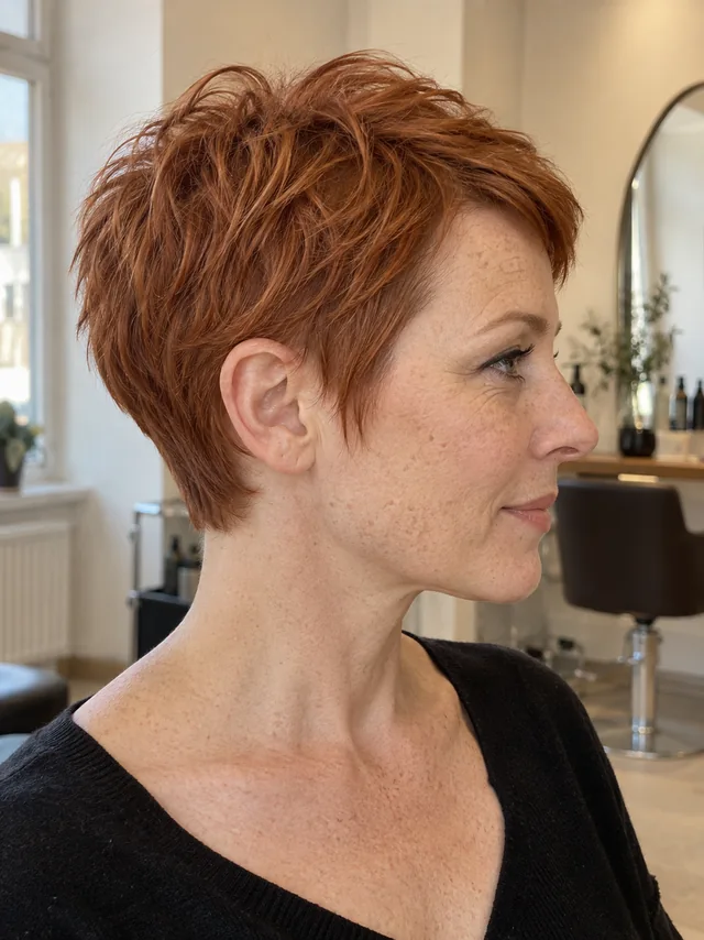 Kurzer kupferfarbener Pixie